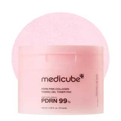 Medicube PDRN Pink Collagen Toning Gel Toner Pad 120ml 70 Pads