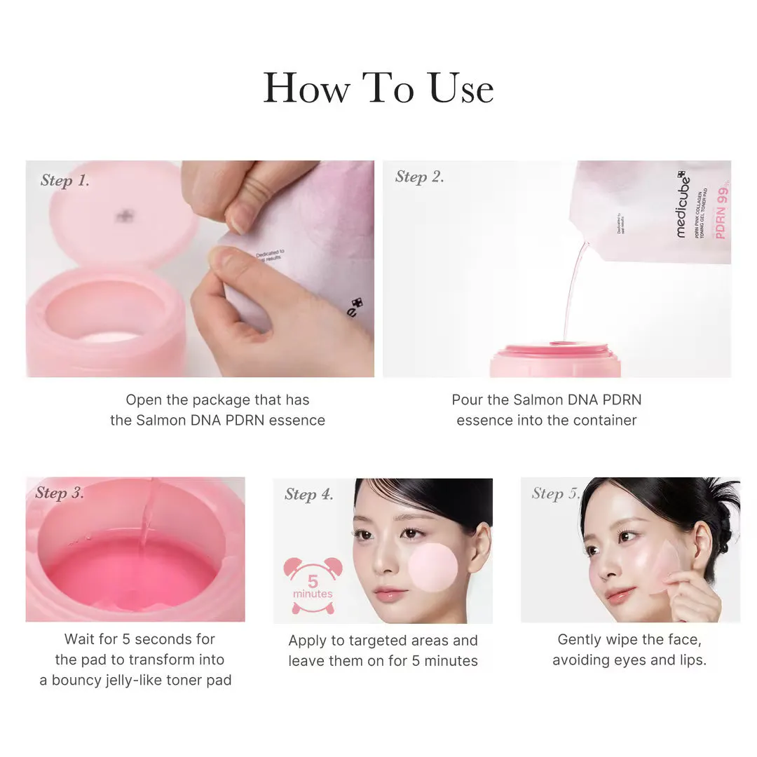 Medicube PDRN Pink Collagen Toning Gel Toner Pad 120ml 70 Pads, view 7