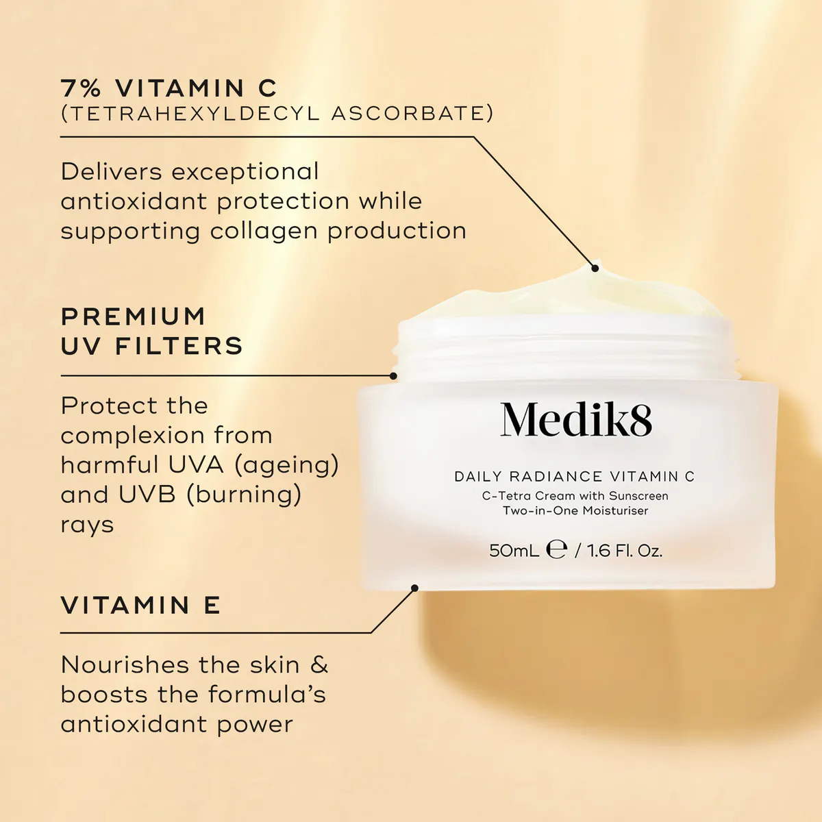 Medik8 Daily Radiance Vitamin C Cream 50ml, view 4