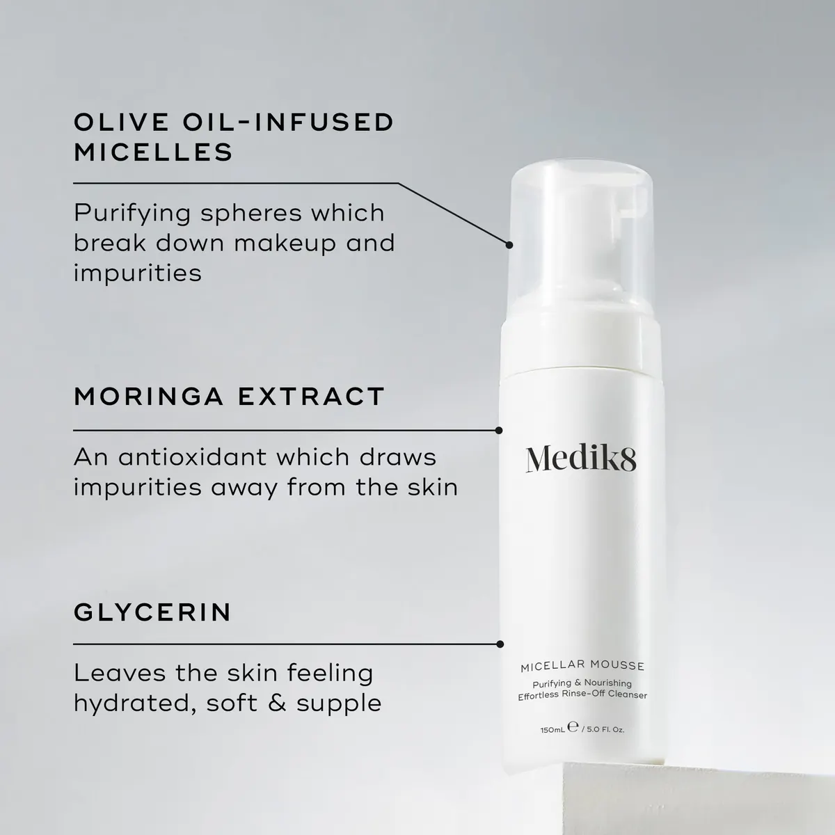 Medik8 Micellar Mousse 150ml, view 3