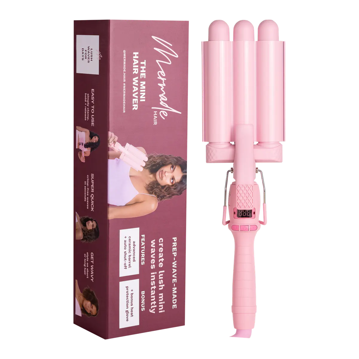 Mermade Hair 25mm Pro Waver + Grip Clips Bundle, view 8