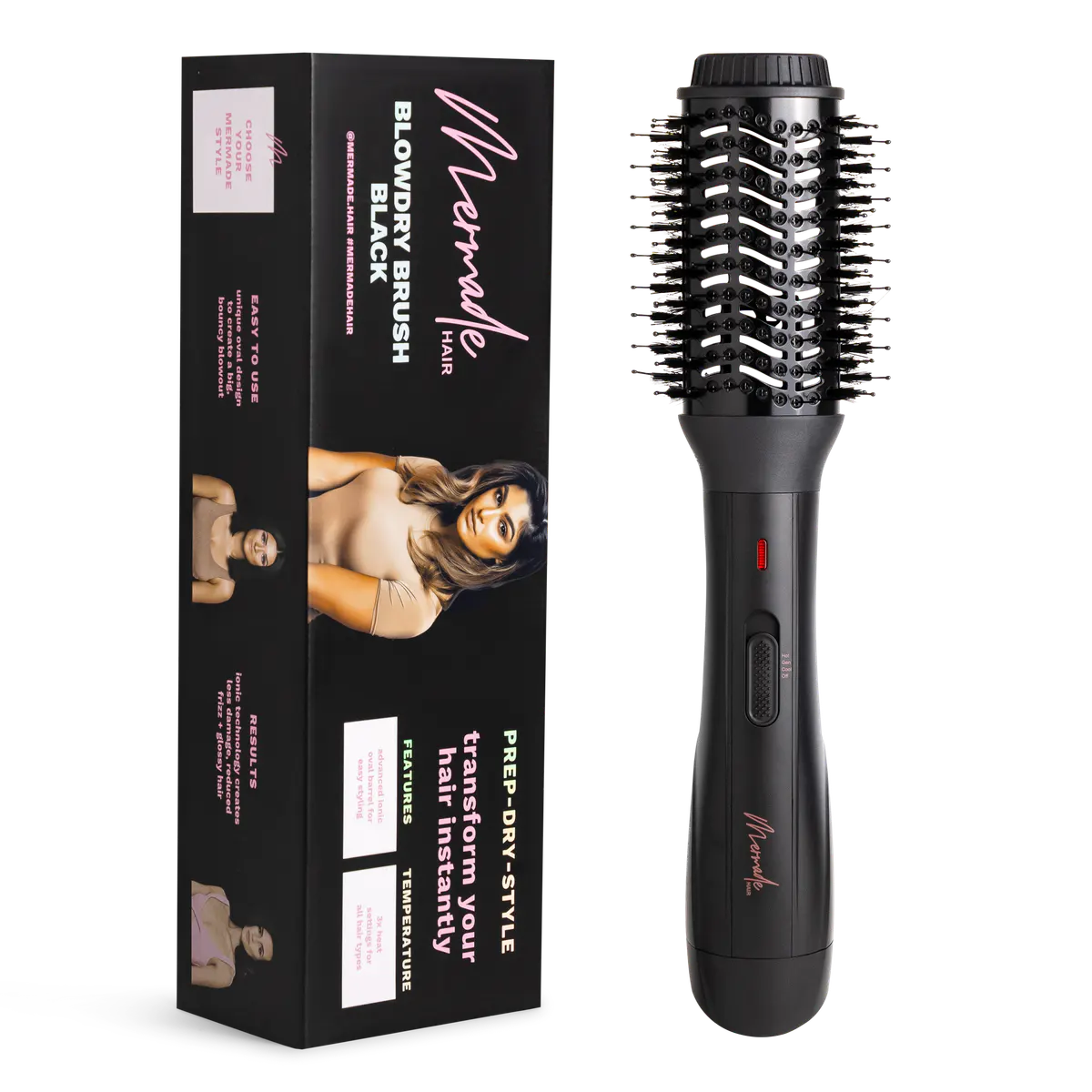Mermade Hair Blow Dry Brush - Black, view 6
