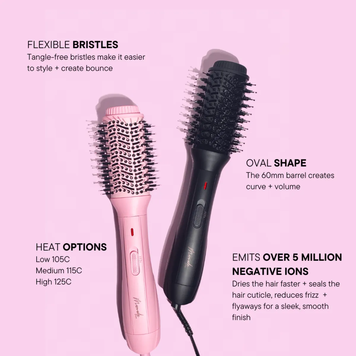 Mermade Hair Blow Dry Brush - Pink, view 4