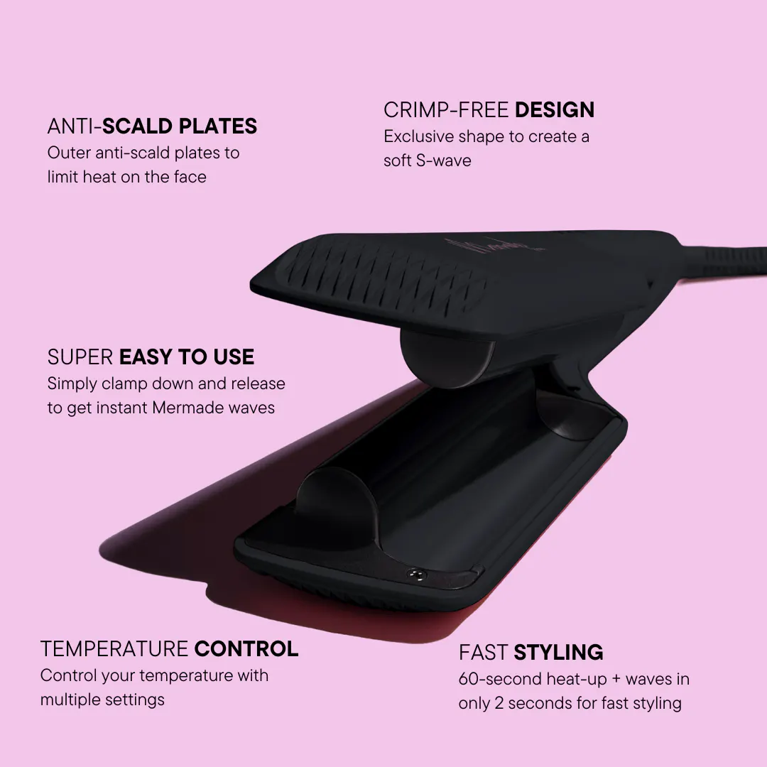 Mermade Hair Double Waver - Black, view 7