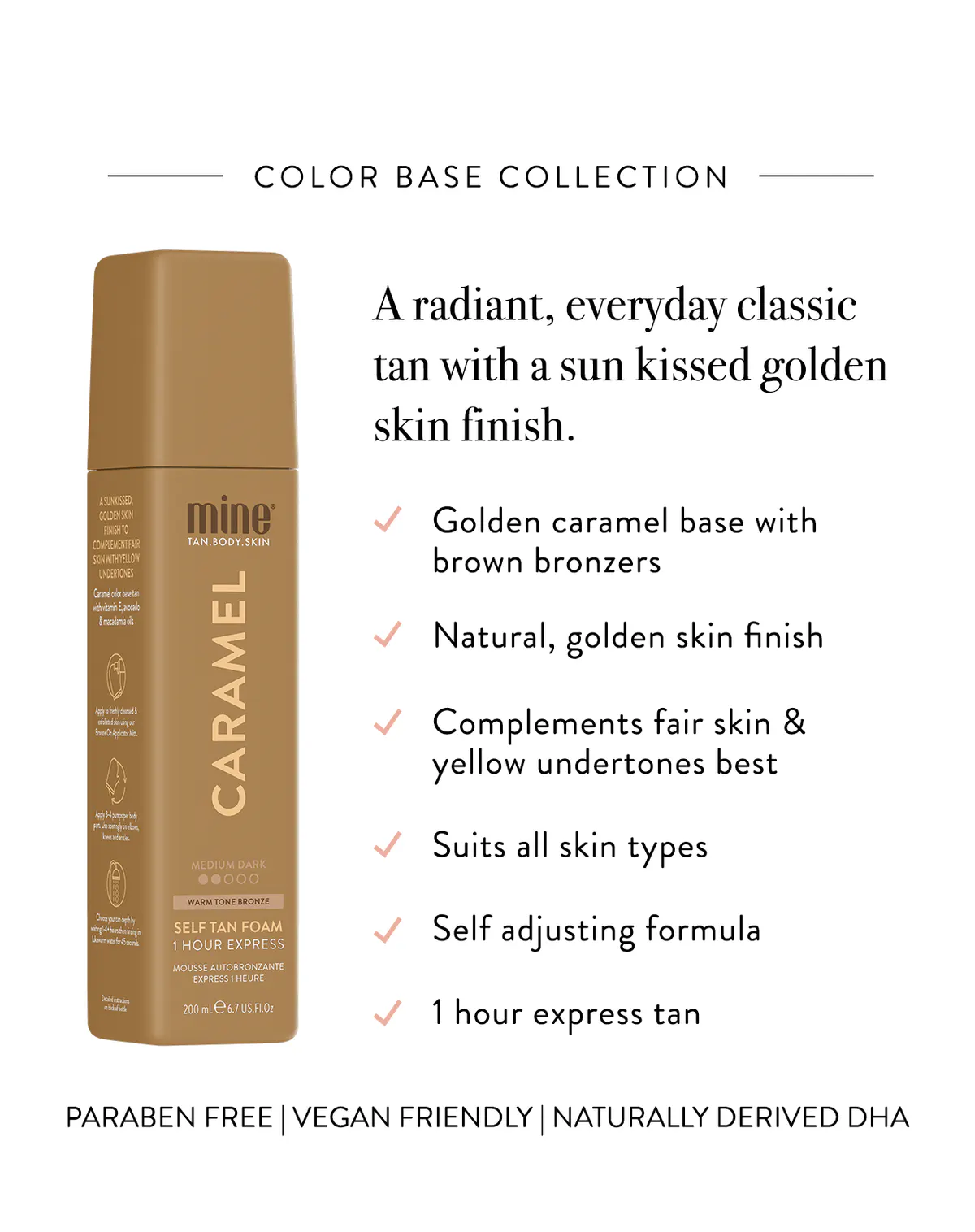 Minetan Caramel Self Tan Foam 200ml, view 3