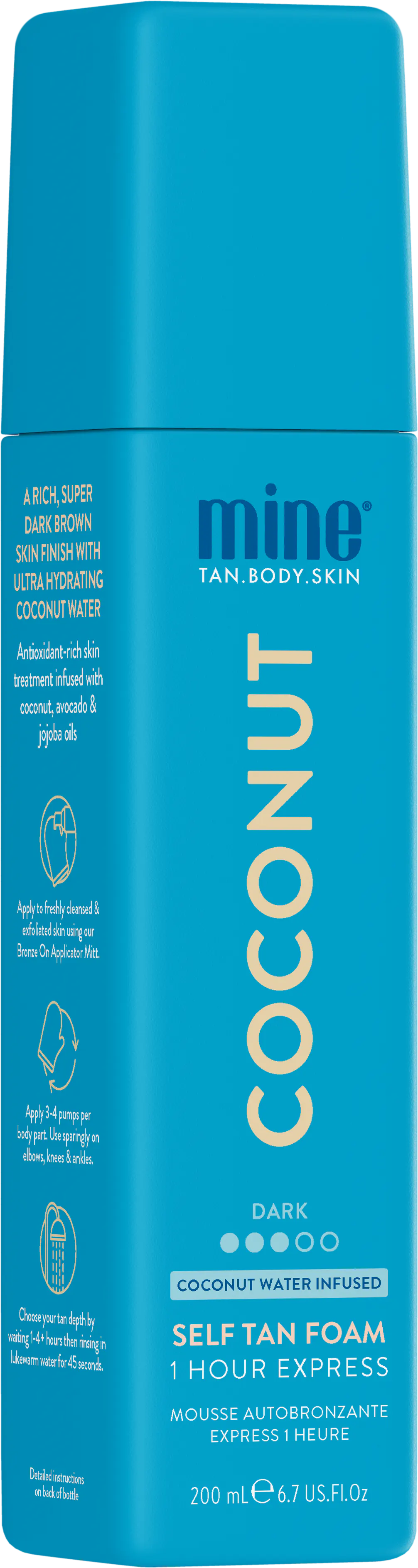 Minetan Coconut Water Self Tan Foam 200ml, view 2