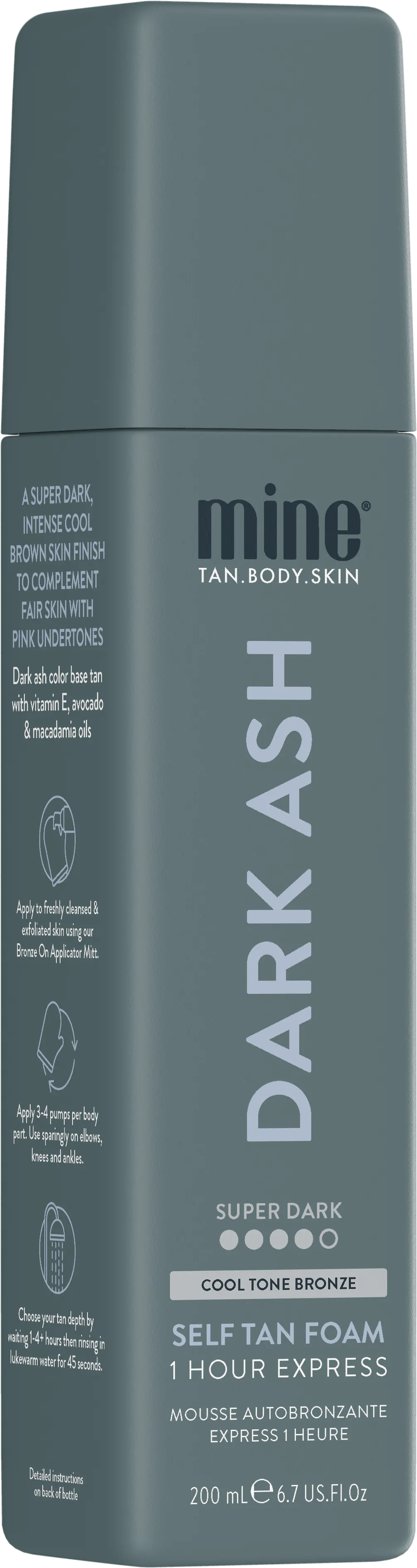 Minetan Dark Ash Self Tan Foam 200ml, view 2