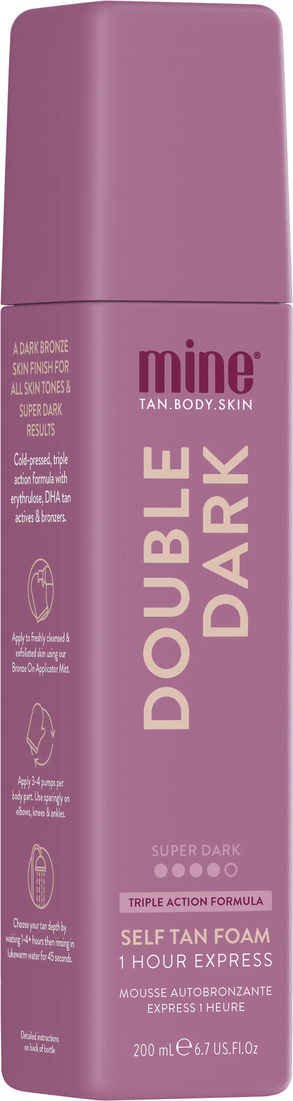Minetan Double Dark Self Tan Foam 200ml, view 2