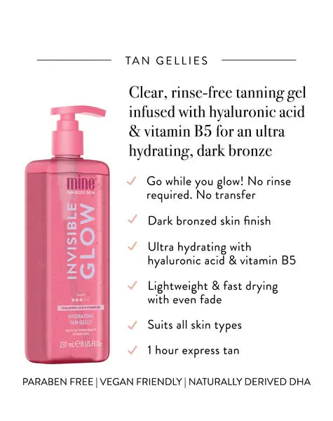 Minetan Invisible Glow Dark Hydrating Tan Gelly 237ml, view 4