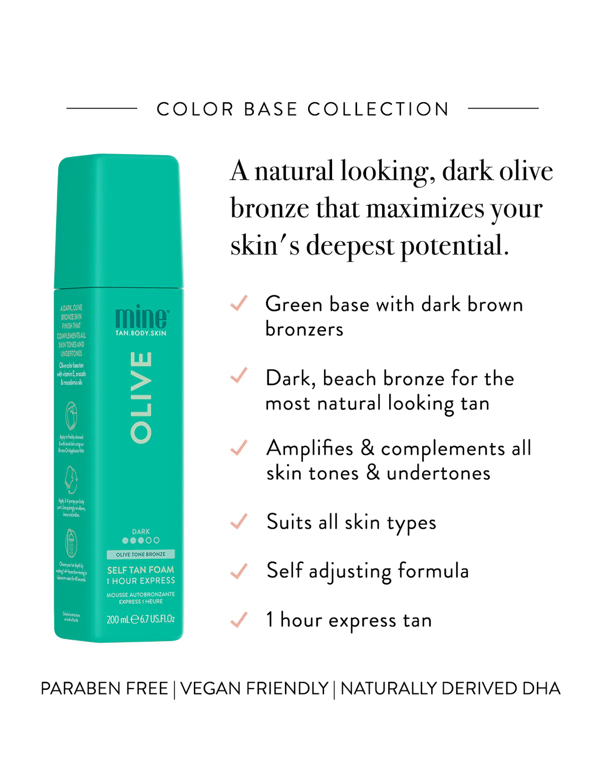 Minetan Olive Self Tan Foam 200ml, view 3