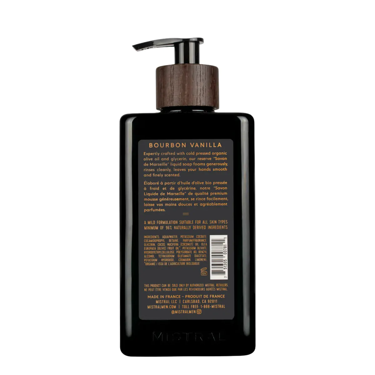 Mistral Bourbon Vanilla Hand Soap 500ml, view 2