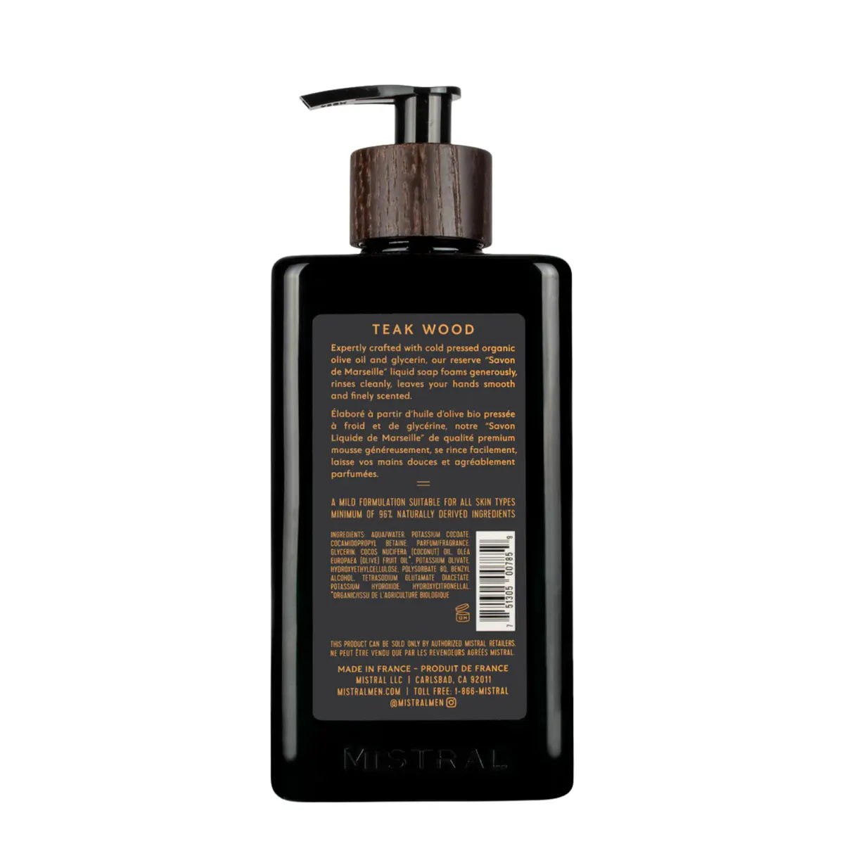 Mistral Teak Wood Hand Soap 500ml, view 2