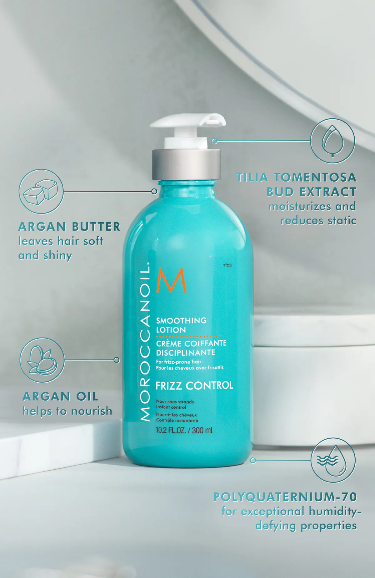 Moroccanoil Frizz Control Smoothing Lotion 300ml, view 5