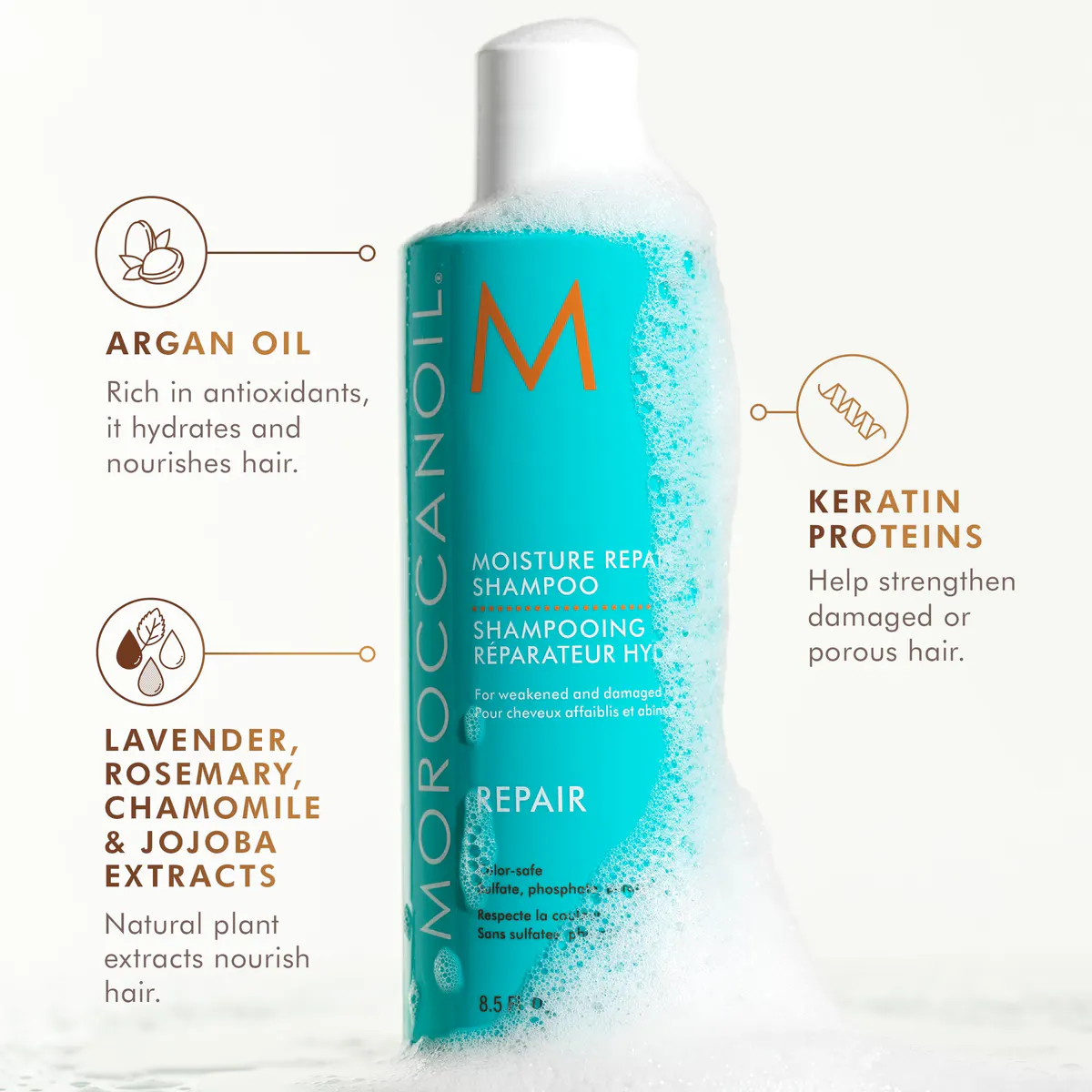 Moroccanoil Moisture Repair Shampoo 250mL, view 4