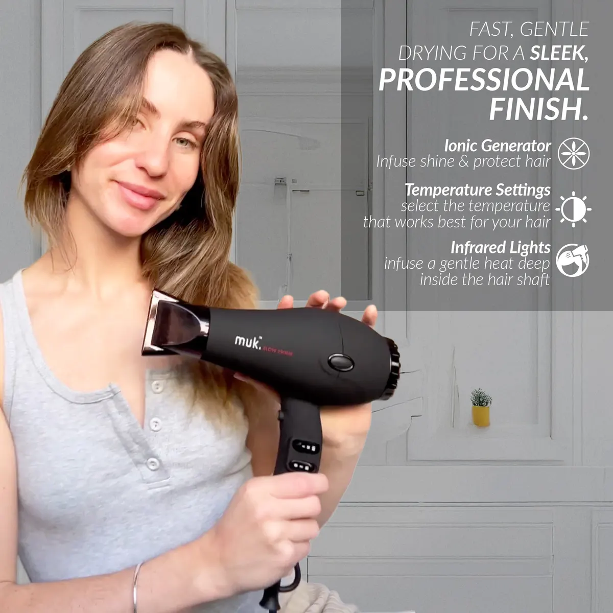 Muk Blow 3900-IR Hair Dryer Black Edition, view 3