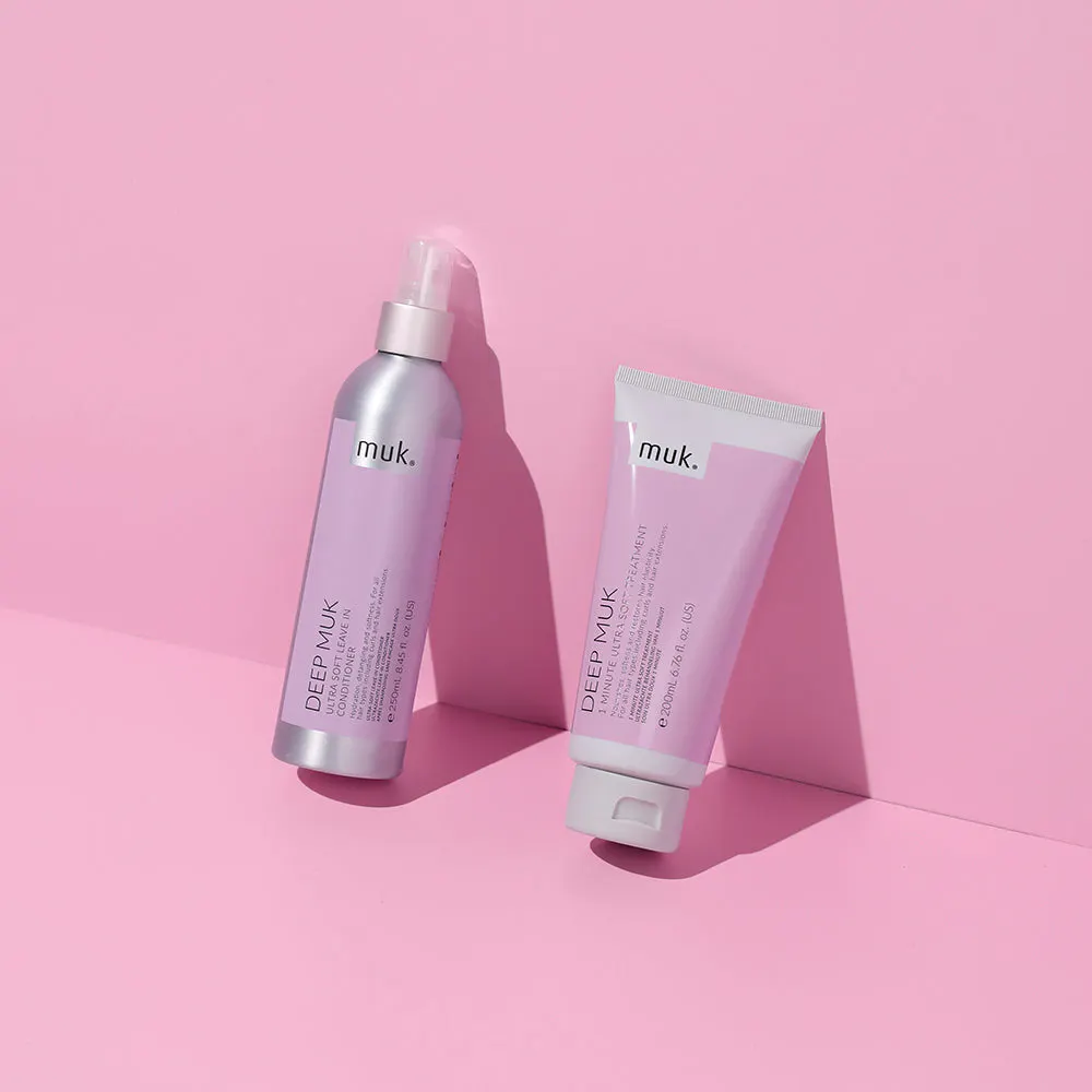 Muk Deep Muk Ultra Soft Leave-in Conditioner and 1 Minute Treatment Duo Pack, view 6