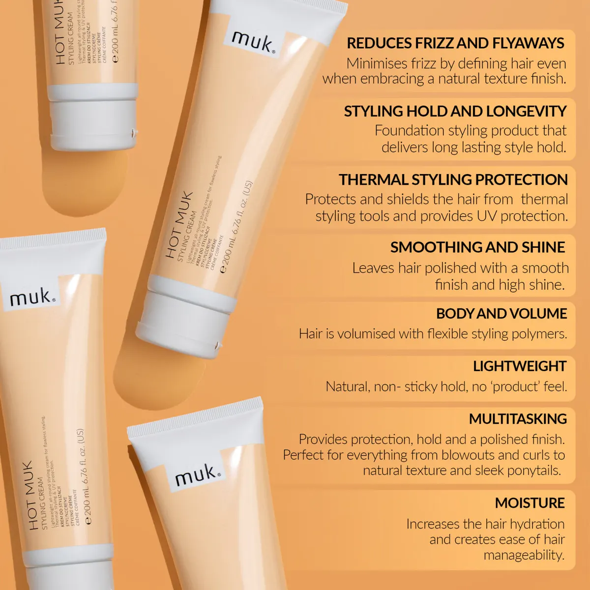 Muk Hot muk Styling Cream 200ml, view 4