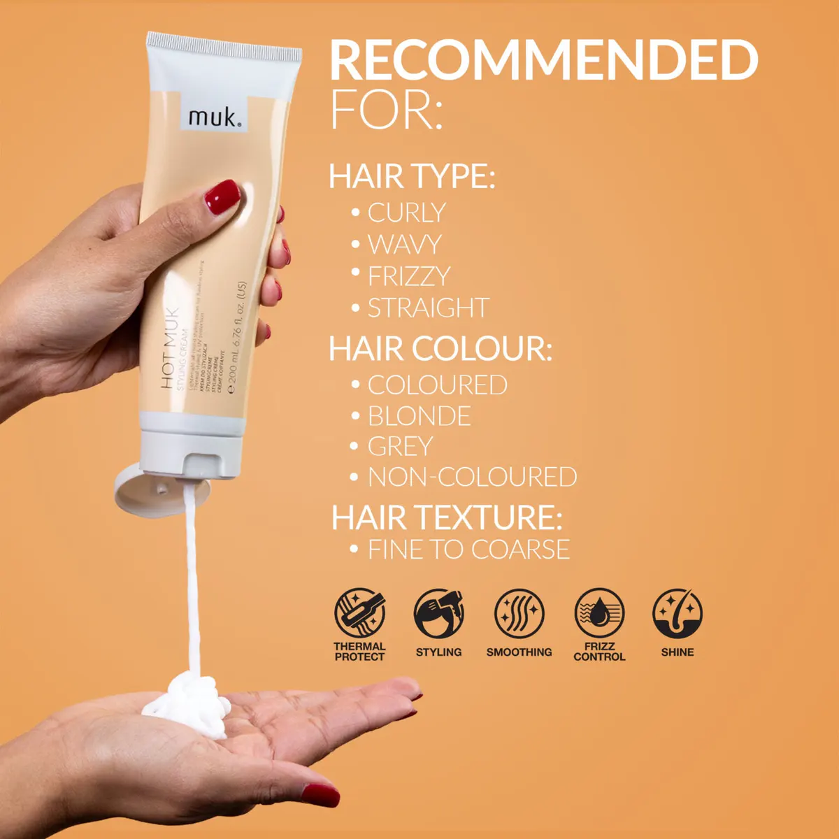 Muk Hot muk Styling Cream 200ml, view 6