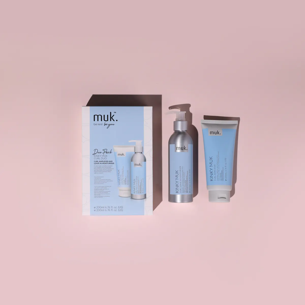 Muk Kinky Muk Curl Leave in Moisturiser and Curl Amplifier 200ml Duo Pack, view 3