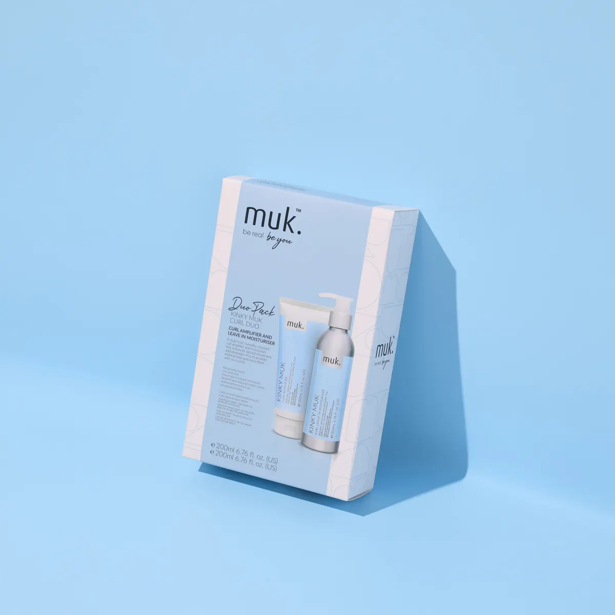 Muk Kinky Muk Curl Leave in Moisturiser and Curl Amplifier 200ml Duo Pack, view 4