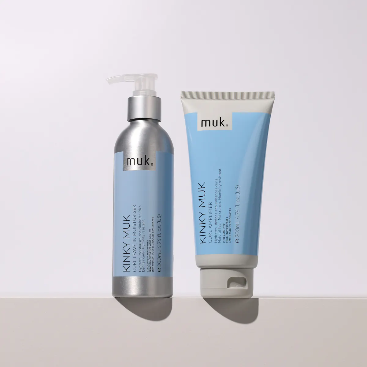 Muk Kinky Muk Curl Leave in Moisturiser and Curl Amplifier 200ml Duo Pack, view 5