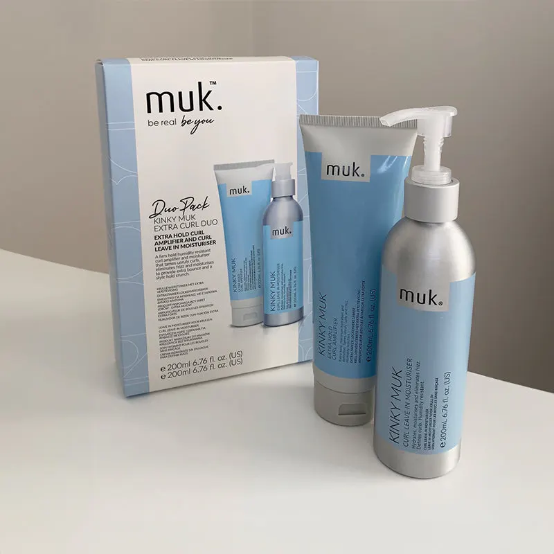 Muk Kinky Muk Curl Leave in Moisturiser and Extra Hold Curl Amplifier Duo Pack, view 3