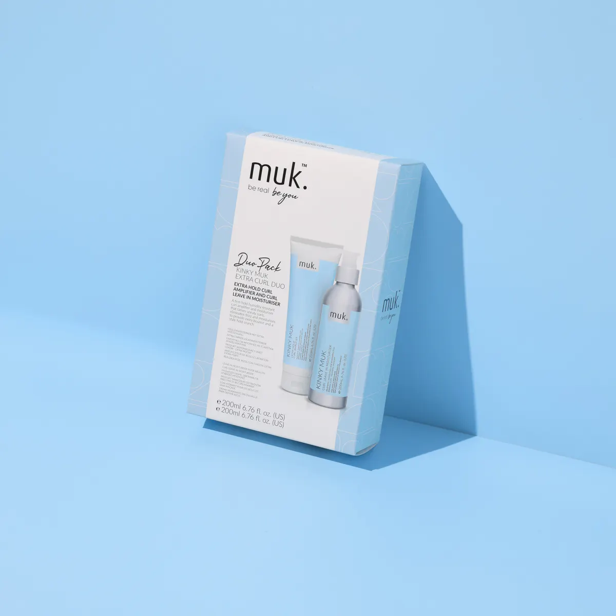 Muk Kinky Muk Curl Leave in Moisturiser and Extra Hold Curl Amplifier Duo Pack, view 5