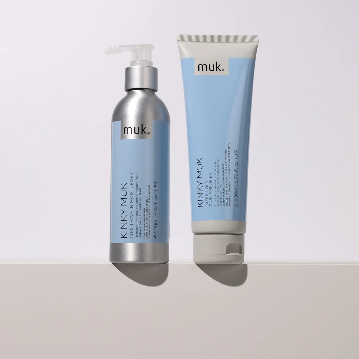 Muk Kinky Muk Curl Leave in Moisturiser and Extra Hold Curl Amplifier Duo Pack, view 6