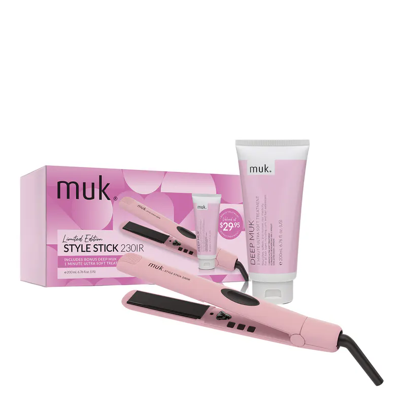 Muk Limited Edition Pink Style Stick 230-IR & Deep muk 1 Minute Treatment 200ml Pack