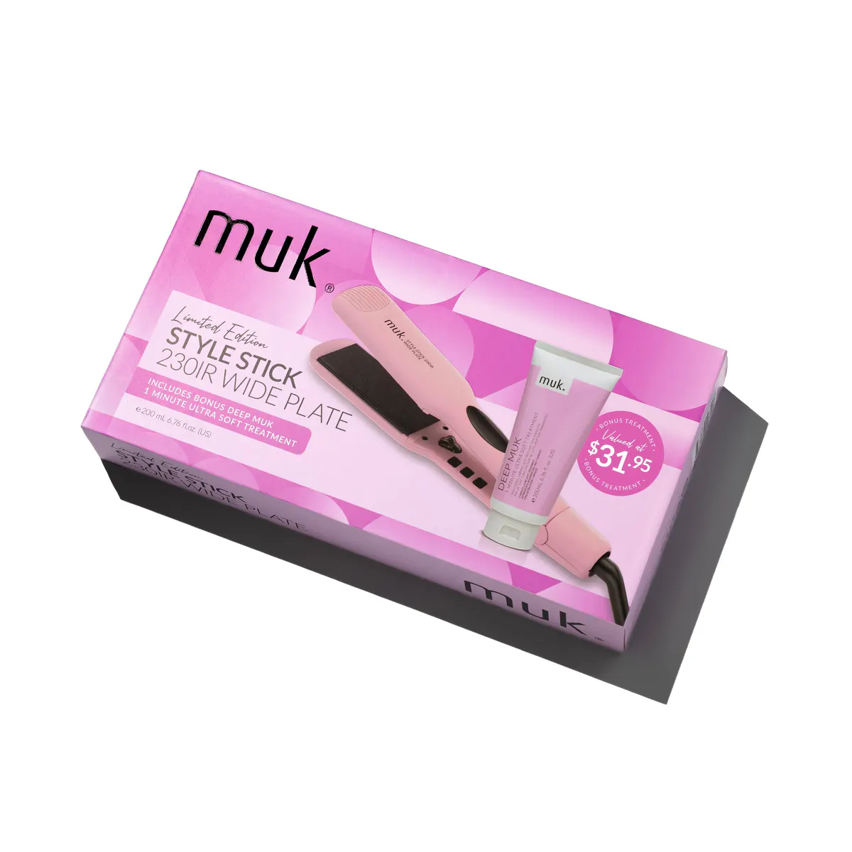 Muk Limited Edition Pink Style Stick 230-IR Wide Plate & Deep muk 1 Minute Treatment 200ml Pack, view 8