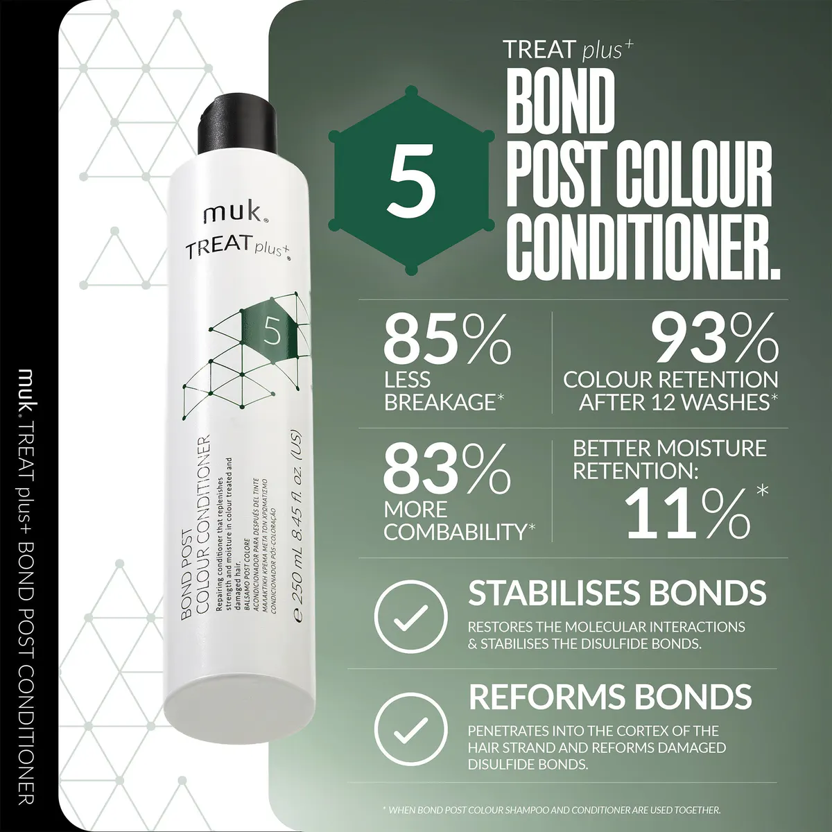 Muk Treat plus + Bond Post Colour Conditioner 250ml, view 4