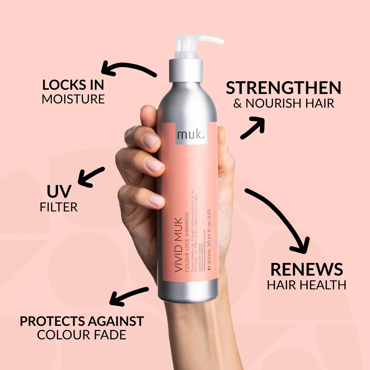 Muk Vivid muk Colour Lock Shampoo 300ml, view 3
