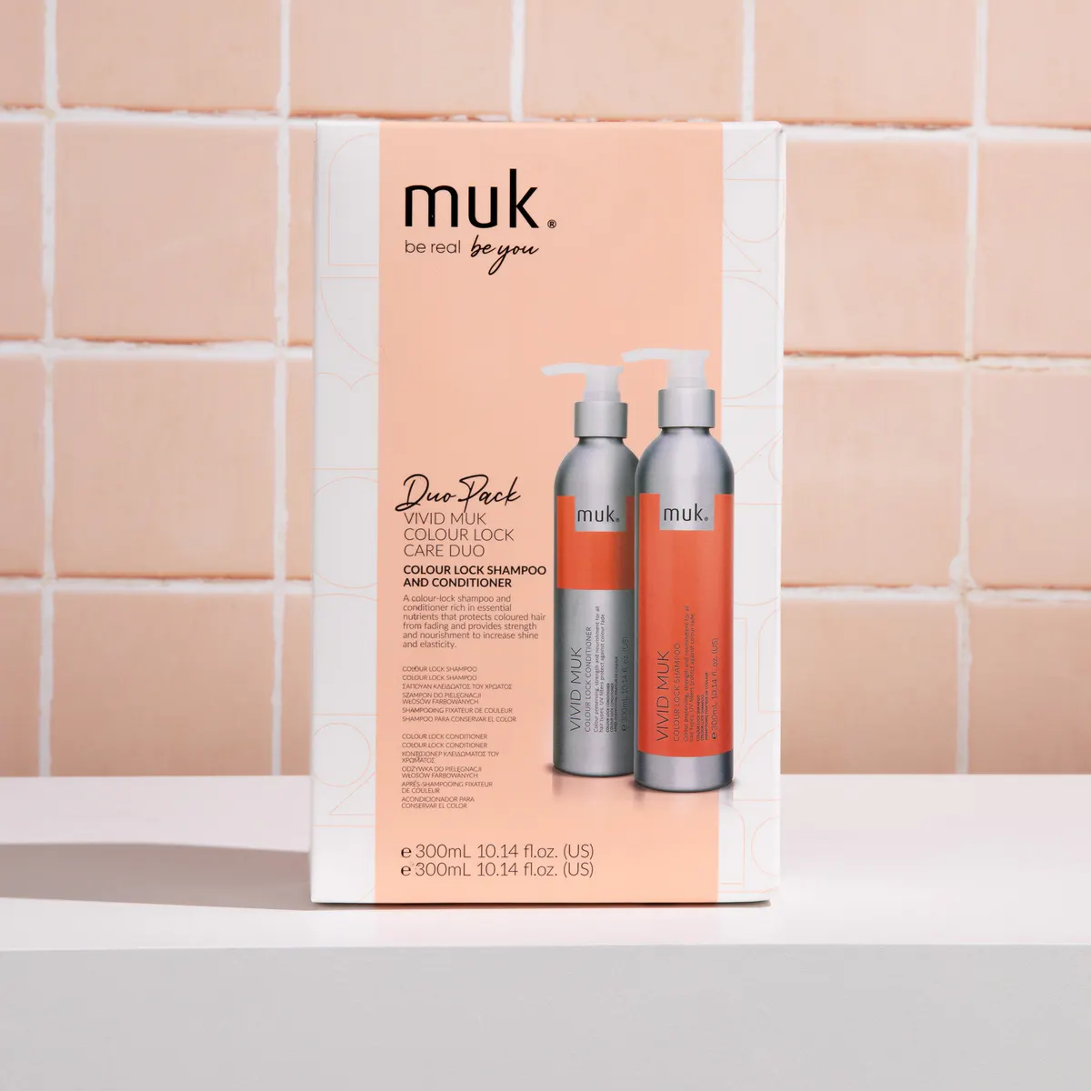 Muk Vivid Muk Colour Lock Shampoo and Conditioner 300ml Duo Pack, view 5