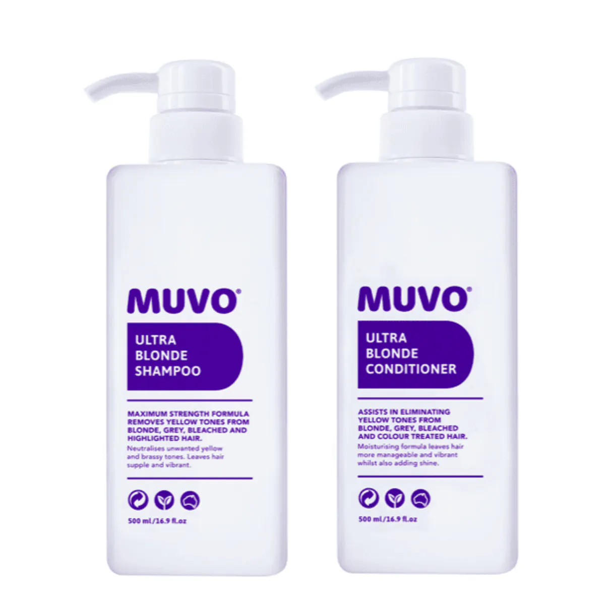 MUVO Ultra Blonde Shampoo and Conditioner 500ml Bundle