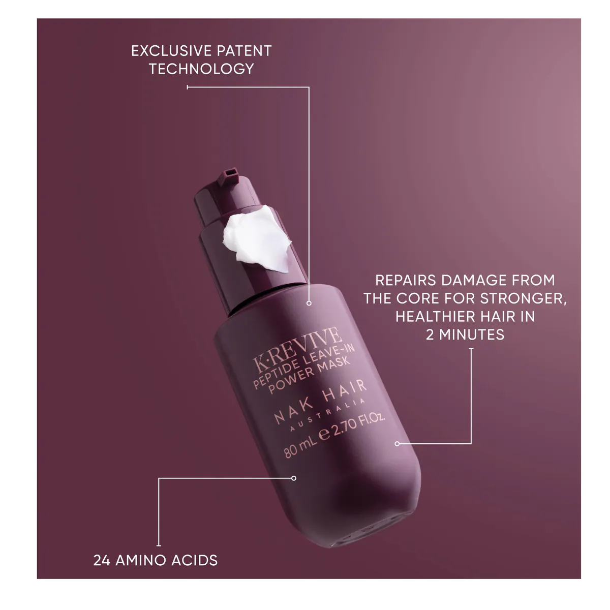 NAK Hair K.REVIVE Peptide Leave-In Power Mask 80ml, view 3