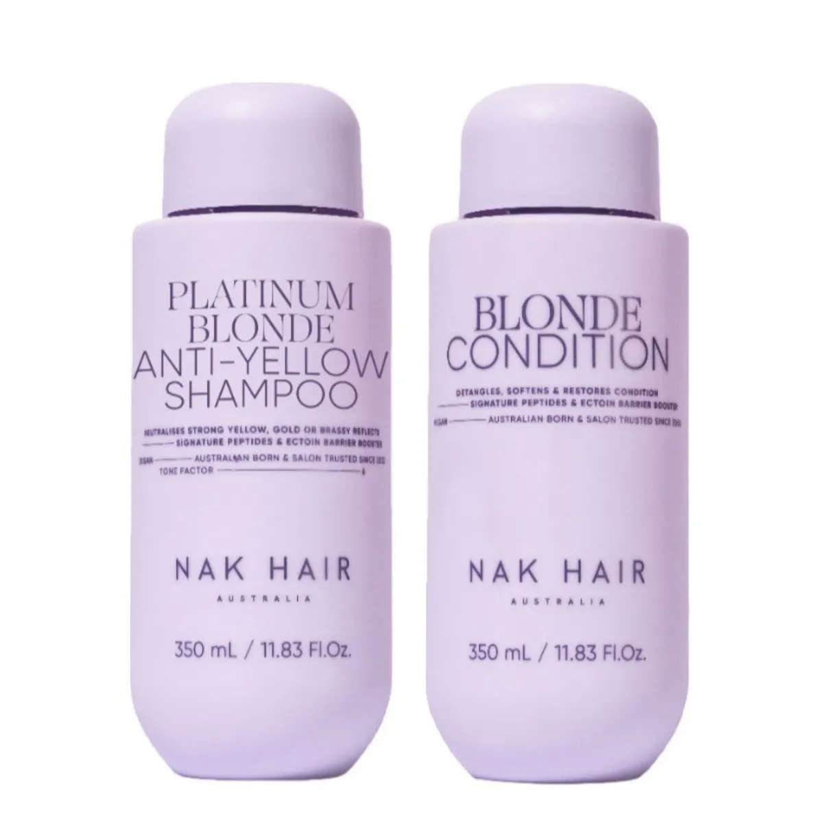 NAK Hair Platinum Blonde Shampoo and Conditioner Duo Bundle