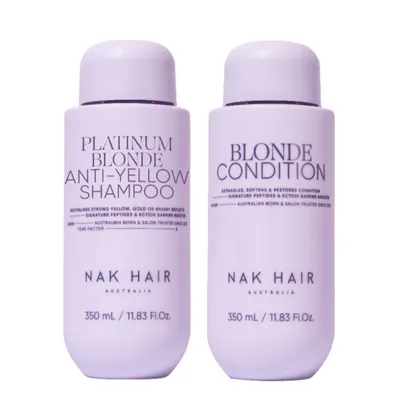 NAK Hair Platinum Blonde Shampoo and Conditioner Duo Bundle