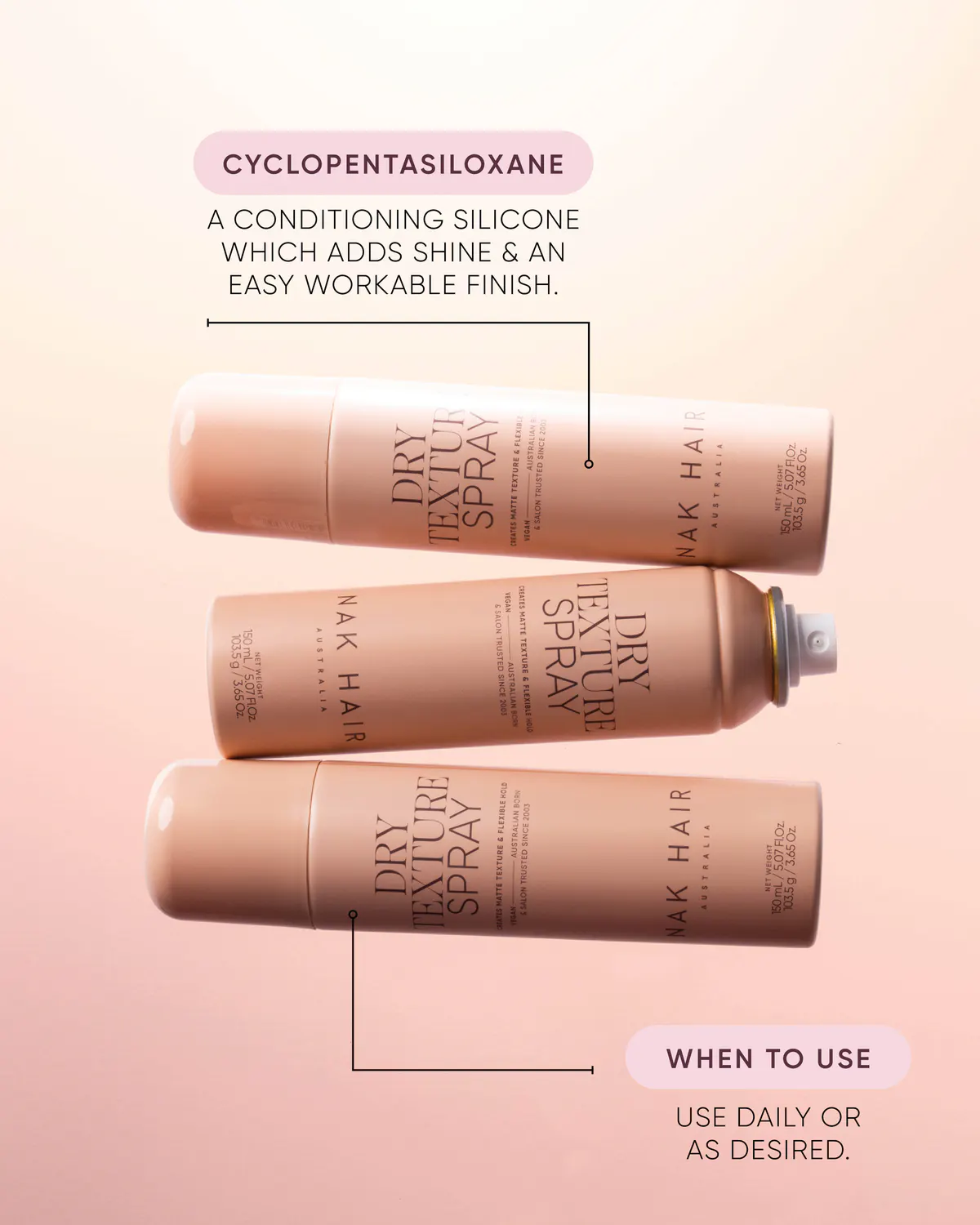NAK Hair Dry Texture Spray 150g, view 4