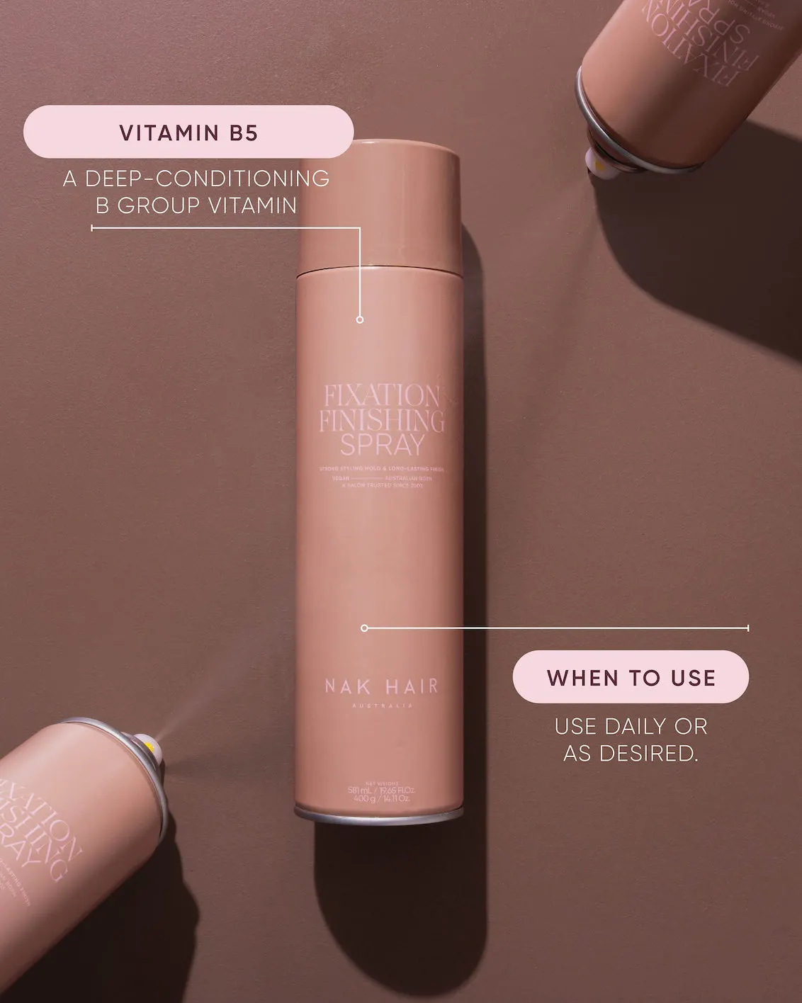 NAK Hair Fixation Finishing Spray 400g, view 3