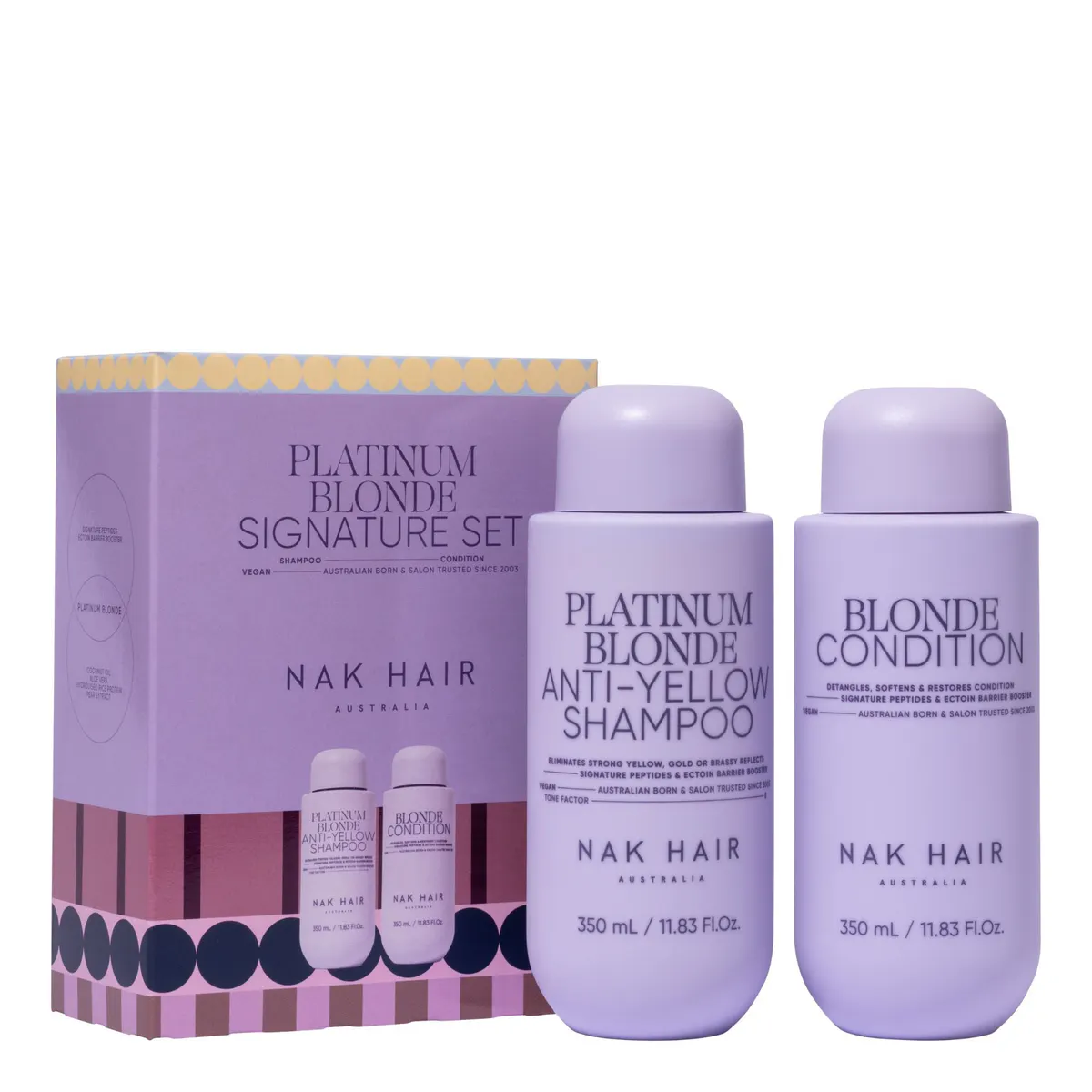 NAK Hair Holiday Platinum Blonde 350ml Duo Pack