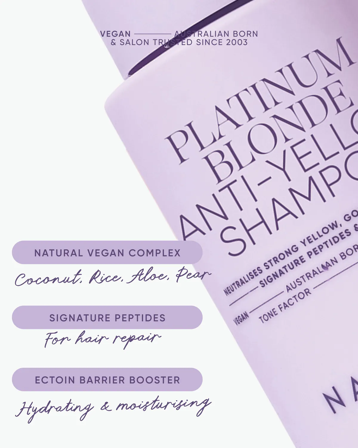 NAK Hair Platinum Blonde Anti-Yellow Shampoo 350ml, view 4
