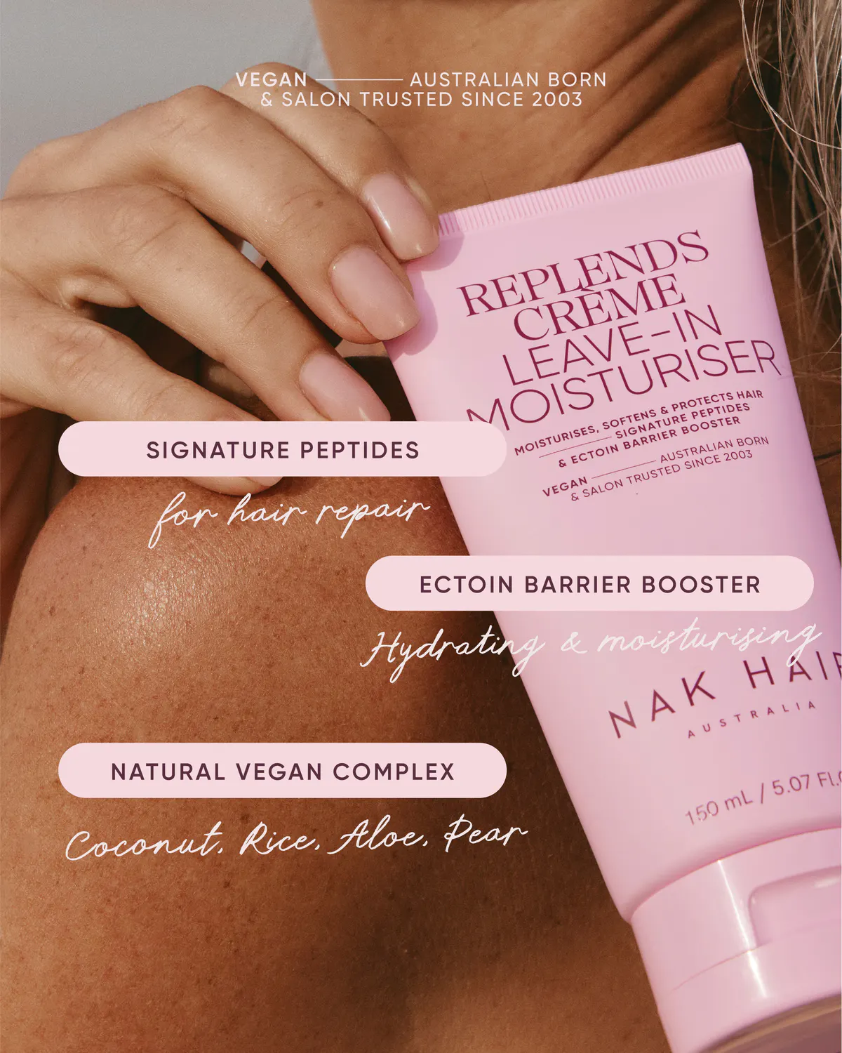 NAK Hair Replends Creme Leave in Moisturiser 150ml, view 4
