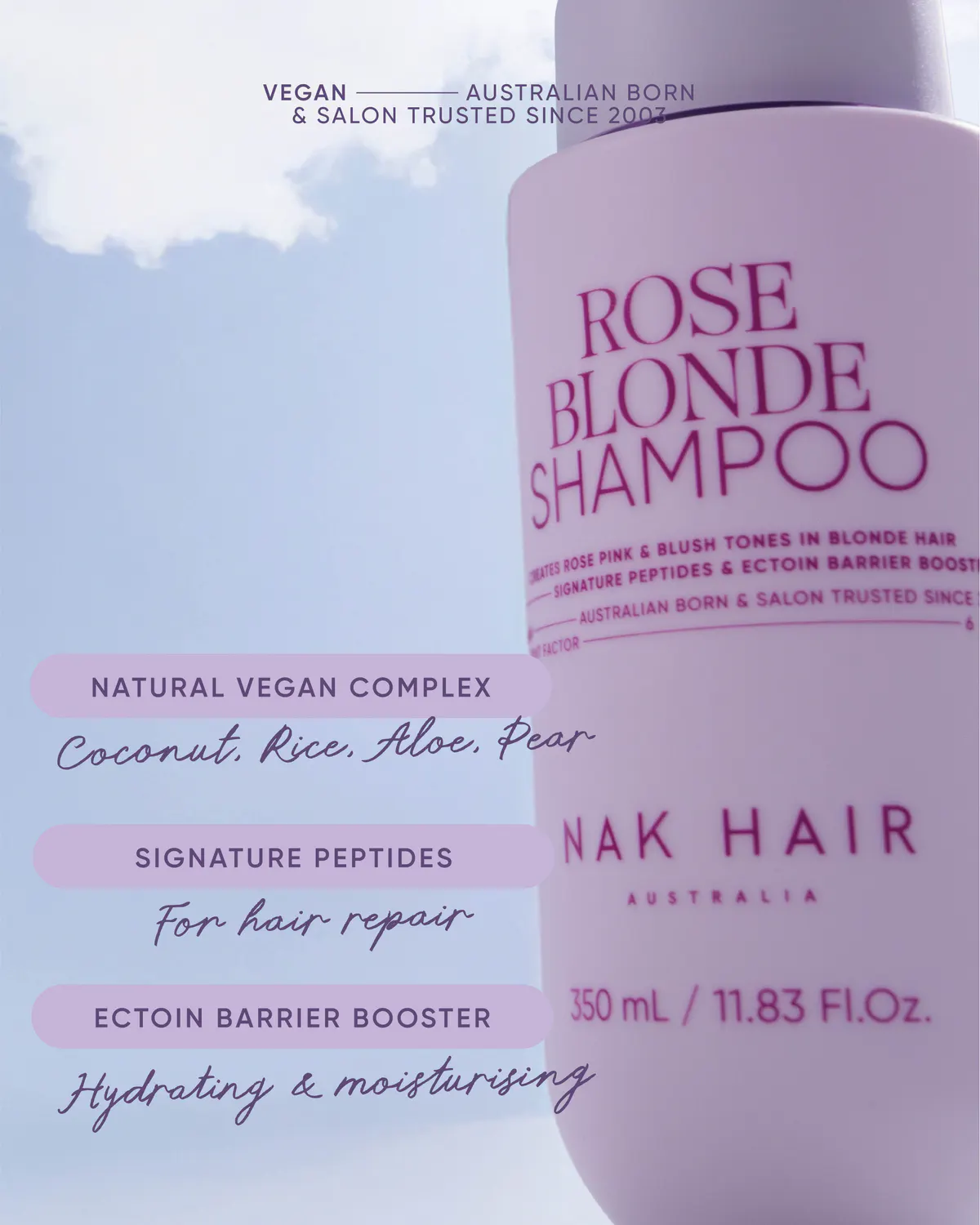 NAK Hair Rose Blonde Shampoo 350ml, view 4