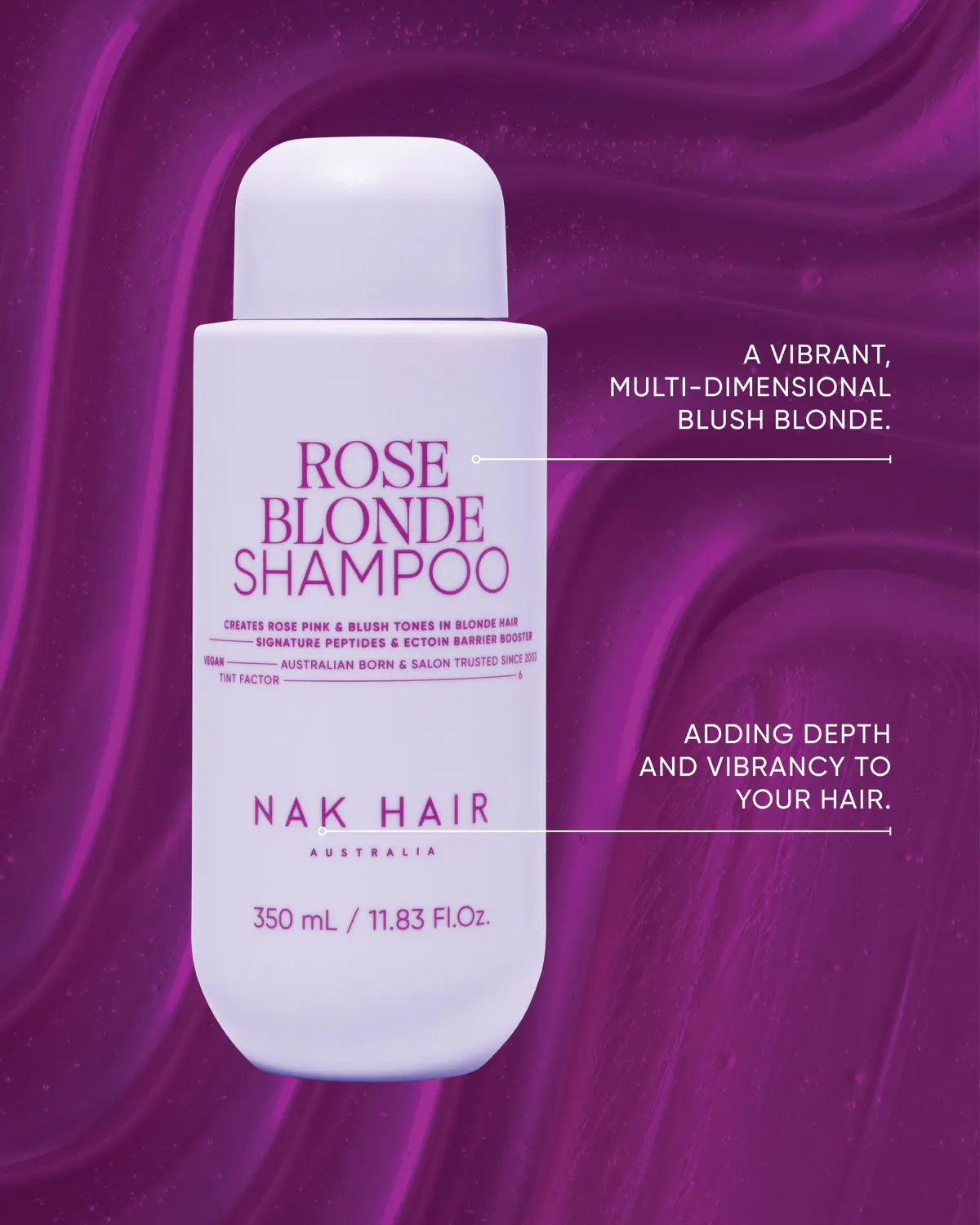 NAK Hair Rose Blonde Shampoo 350ml, view 5