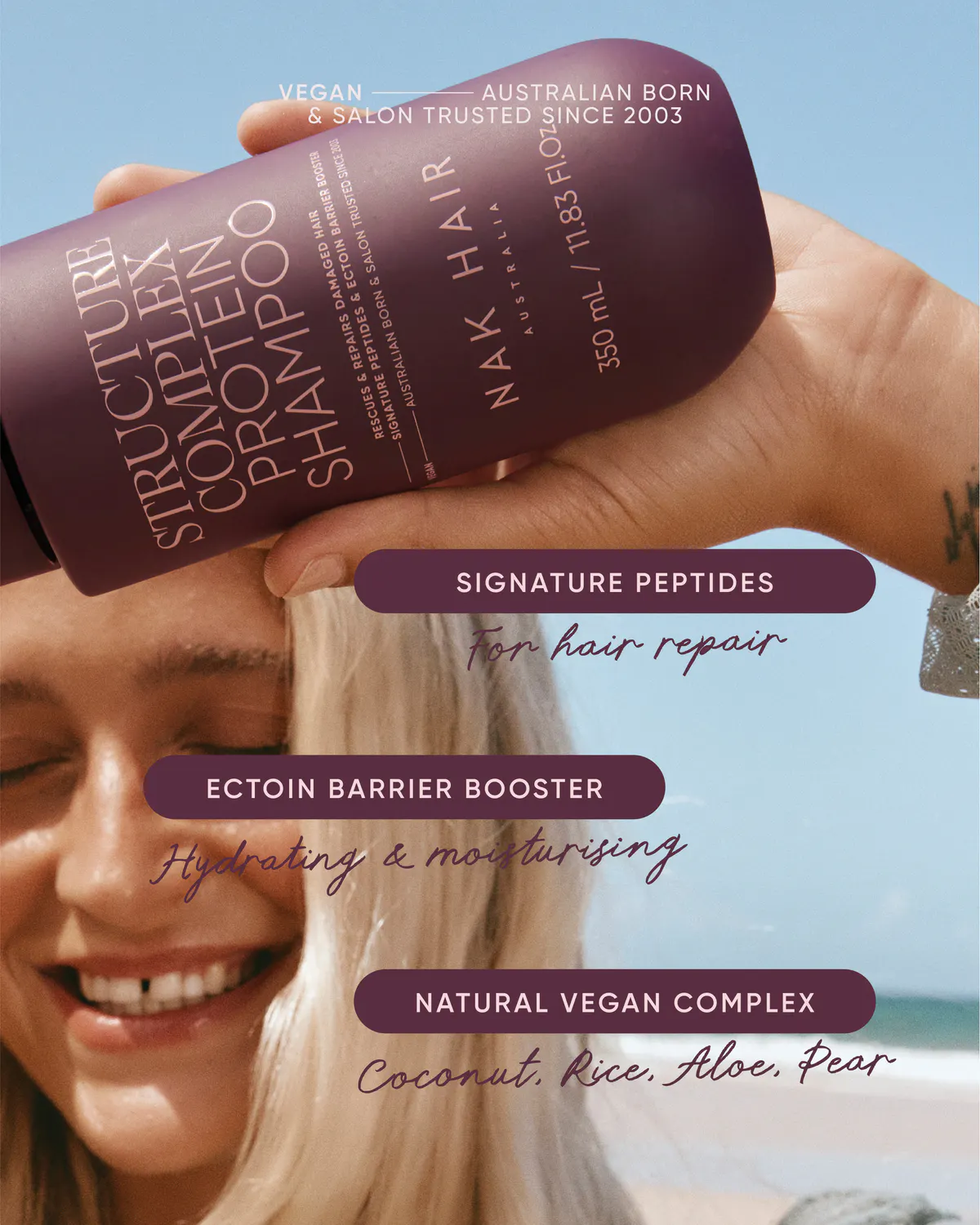 NAK Hair Structure Complex Protein Shampoo 350ml, view 4