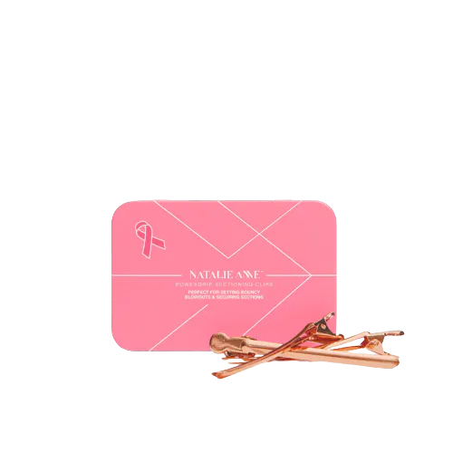 Natalie Anne Pink Ribbon Powergrip Sectioning & Blowout Clips