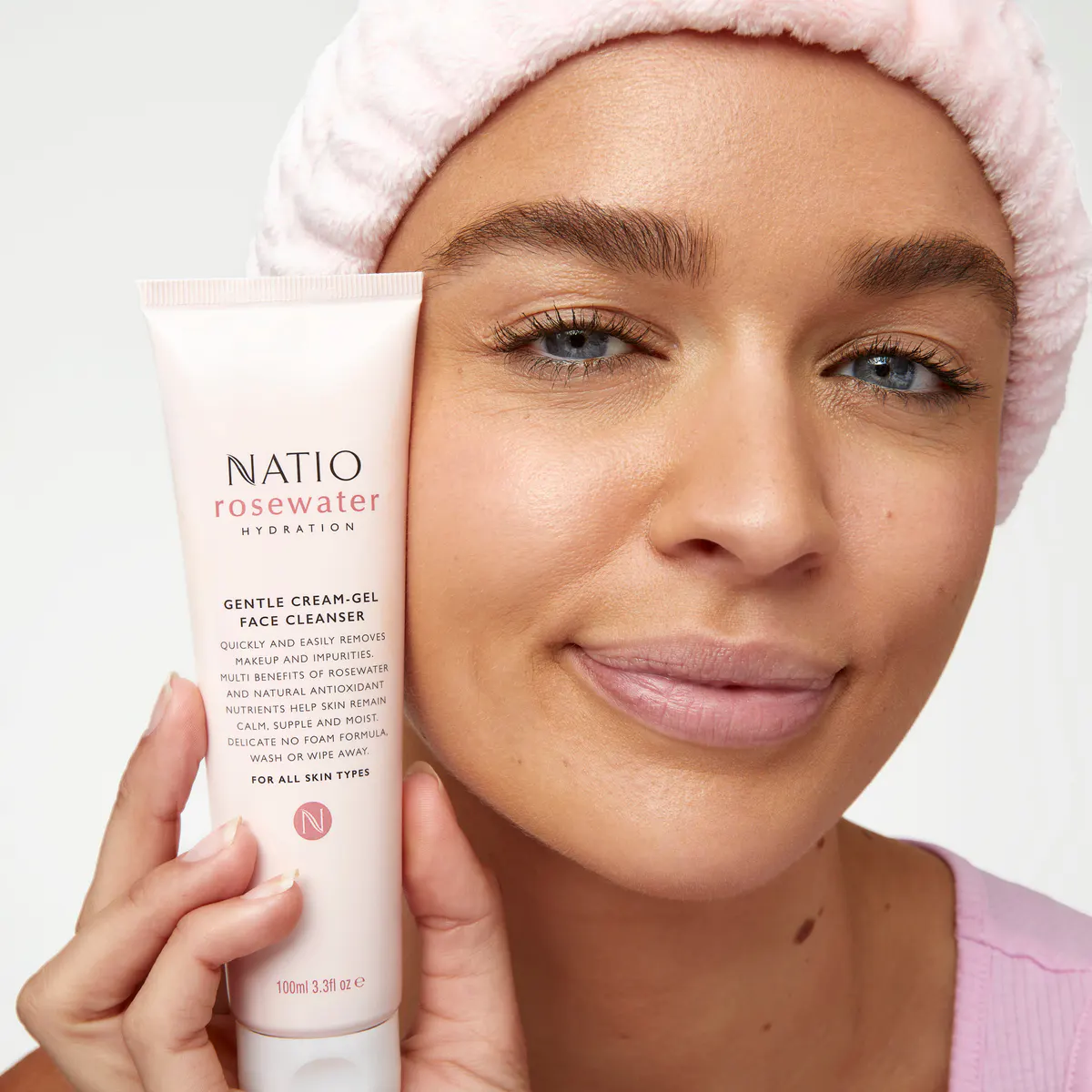 Natio Rosewater Hydration Gentle Cream-Gel Face Cleanser 100ml, view 6