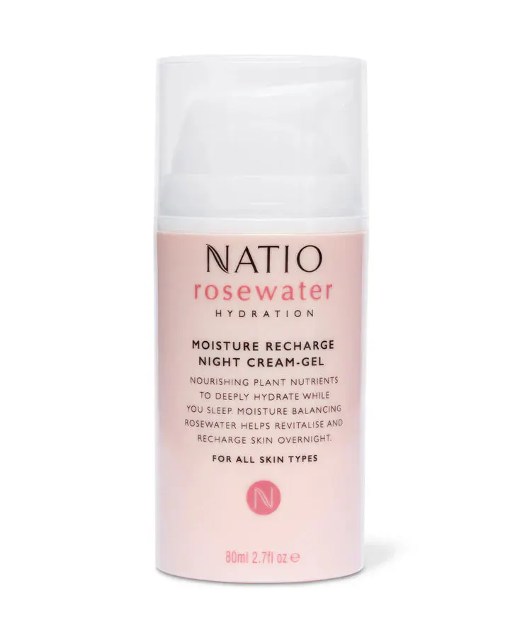 Natio Rosewater Moisture Recharge Night Cream-Gel 80ml