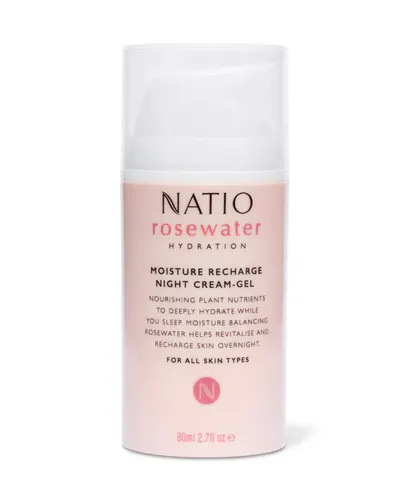 Natio Rosewater Moisture Recharge Night Cream-Gel 80ml