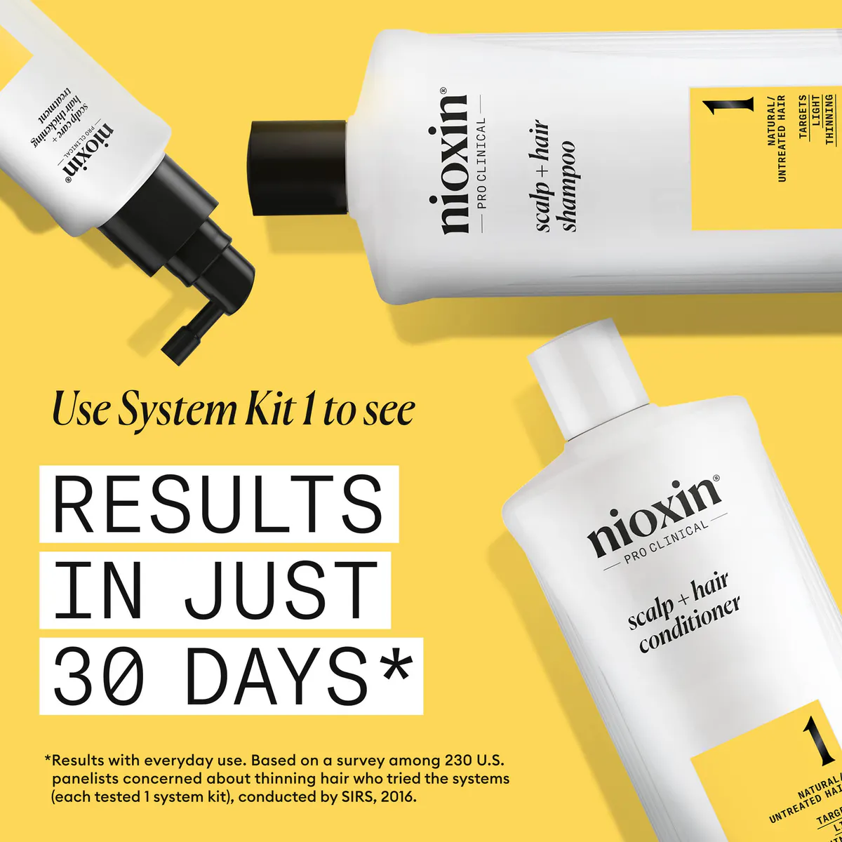 Nioxin System 1 Cleanser Shampoo and Scalp Therapy Revitalising Conditioner 1000ml Bundle, view 2